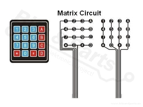 Membrane keypad 4x4 for e.g. Arduino